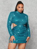 Step into the spotlight this New Year's Eve with this dazzling plus size blue sequined formal dress. Its shimmering sequins catch every light, making you the star of the party. Designed to flatter your curves while keeping you comfortable, this dress promises a night full of fun, sparkle, and unforgettable memories. Get ready to dance the night away in style!