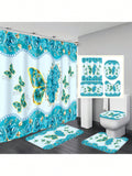 Add a touch of sparkle to your bathroom with this Stunning Shiny Rhinestone Butterfly Shower Curtain Set! Featuring dazzling rhinestone butterflies, this waterproof curtain brings a playful summer vibe while keeping your space dry and bright. The set includes matching hooks and a toilet lid cover for a coordinated, fun look that will make every shower feel like a whimsical escape.