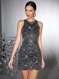 Turn heads at every celebration with this Stunning Slim Fit Mini Skirt Dress. Its sparkling diamond detail adds just the right amount of glam, perfect for weddings and parties where you want to shine. The sleek slim fit hugs your curves, making you feel confident and effortlessly chic all night long. Ready to dance, dazzle, and own the spotlight? This dress is your new best party companion.