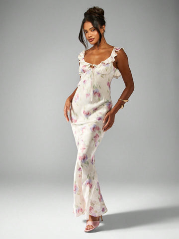 Step into the spotlight with this stunning watercolor floral satin maxi dress, designed to make every garden party and wedding unforgettable. Its smooth satin fabric glides beautifully, while the colorful floral print adds a fresh, playful touch. Perfect for twirling on sunny days or dancing under the stars, this dress combines elegance with a fun, carefree vibe to keep you feeling fabulous all day long.
