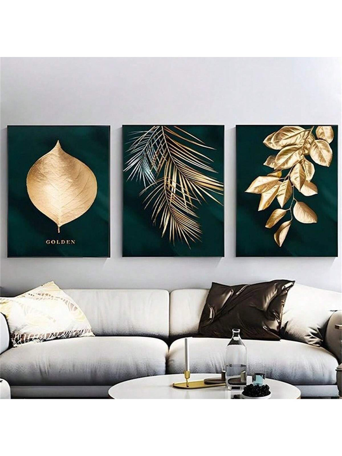 Elevate your space with this playful 3-piece black and gold abstract canvas set. Its bold design adds a splash of modern flair, perfect for brightening up your living room or bedroom. Let these striking pieces bring a touch of chic sophistication and fun to your home décor!