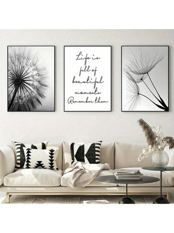 Add a modern touch to your home decor with our Stylish 3-Piece Black and White Dandelion Canvas Wall Art Set! This unique set features stunning dandelion designs on a sleek black and white canvas. Bring a fresh and playful vibe to any room in your home with this must-have piece!