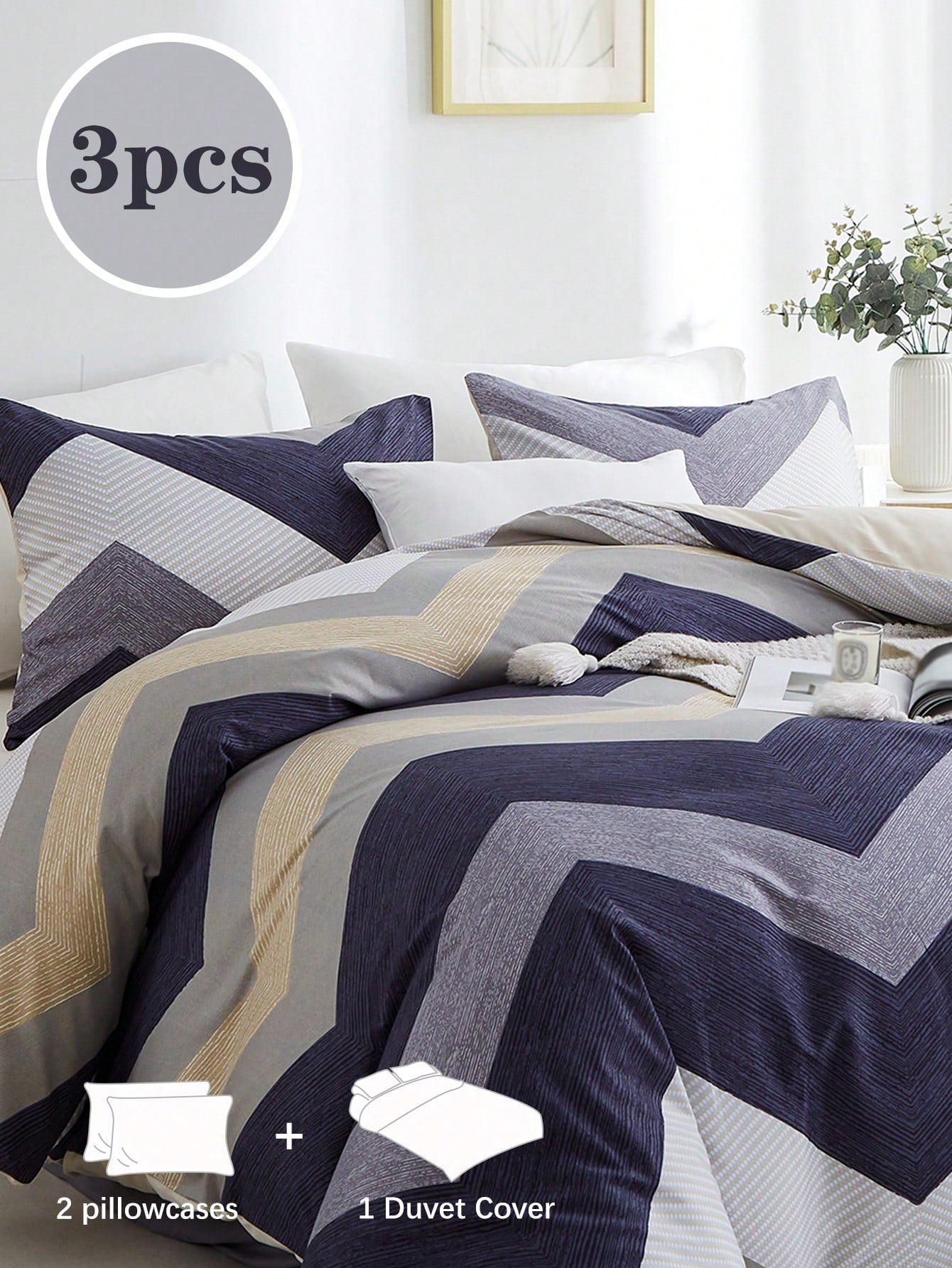 Wrap yourself in cozy charm with this Stylish 3-Piece Blue Geometric Bedding Set! Featuring a soft, skin-friendly quilt cover and matching pillowcases, it’s perfect for all seasons. The playful blue geometric design adds a splash of fun to your bedroom while keeping comfort front and center. Sweet dreams just got a stylish upgrade!