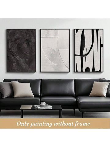 Elevate your space with this playful trio of unframed canvas art in sleek black, white, and grey. Perfect for minimalist vibes, these pieces add a touch of modern charm without overwhelming your walls. Mix, match, and move them around to keep your décor fresh and fun!