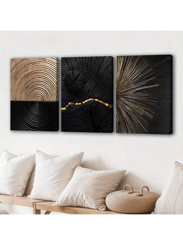 Transform your space with this playful 3-piece black and gold canvas art set! These unframed modern fantasy prints add a splash of sophistication to any living room, bedroom, or office. The striking color contrast creates visual drama while the contemporary design sparks conversation. Mix, match, and arrange these versatile pieces to showcase your unique personality and elevate your interior design game!