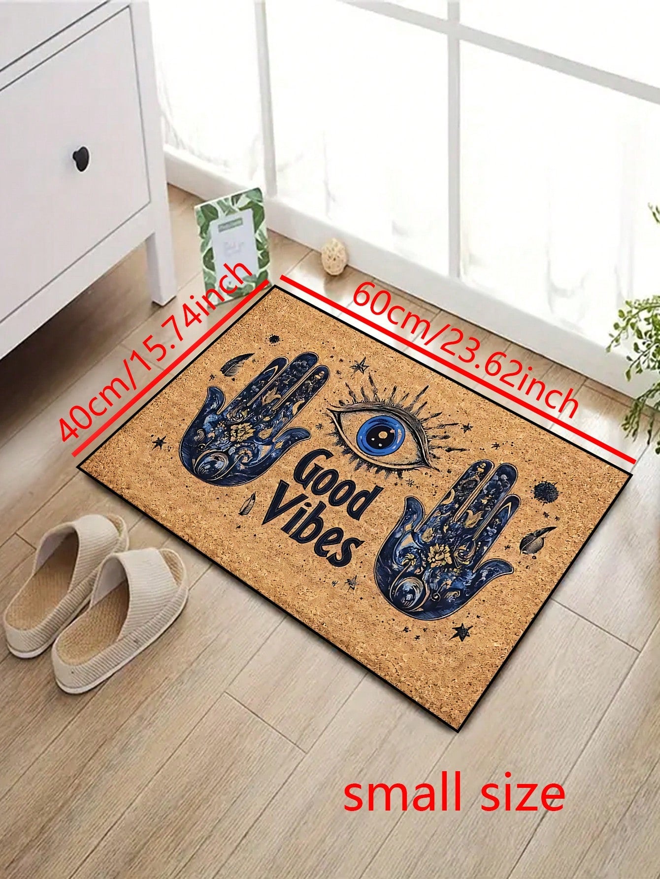 Welcome guests with a touch of mystique! This Stylish Abstract Evil Eye Doormat combines eye-catching design with practical features like non-slip backing, easy washing, and quick-dry fabric. Perfect for indoor or outdoor use, it keeps your entryway vibrant and safe all year round. Add a playful charm that wards off bad vibes while keeping dirt at bay!
