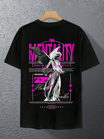 Elevate your everyday style with this eye-catching Angel Slogan tee! Perfect for guys who want to make a statement without saying a word. This trendy t-shirt pairs effortlessly with jeans or shorts for that cool, laid-back vibe. Who knew looking this good could be so comfortable? Your wardrobe's new MVP has arrived!