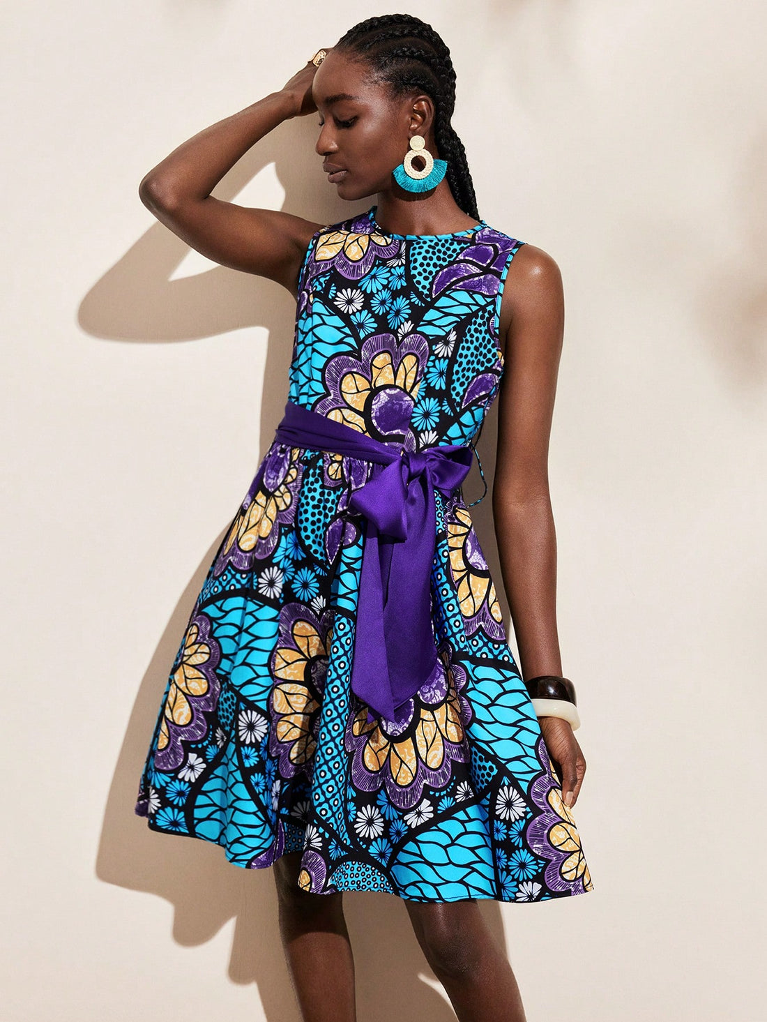 Step into style with our Ankara Print A-Line Dress! Perfect for any occasion, this dress features a trendy Ankara print and a flattering A-line silhouette. Whether you're going casual, attending a wedding, or jetting off on vacation, this dress has got you covered (literally). Time to turn heads with our stylish dress!