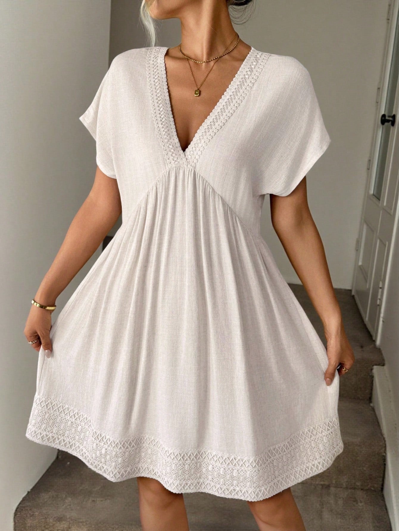 Slip into effortless summer vibes with this breezy beige linen dress—your new festival favorite and go-to for lazy afternoons. The relaxed fit and breathable fabric keep you cool and comfortable, while the neutral tone pairs with everything in your closet. Whether you're dancing under the stars or grabbing coffee with friends, this dress delivers that coveted "I woke up like this" energy. Throw on some sneakers for casual chic or dress it up with sandals and jewelry for a night out. Simple, stylish, and end