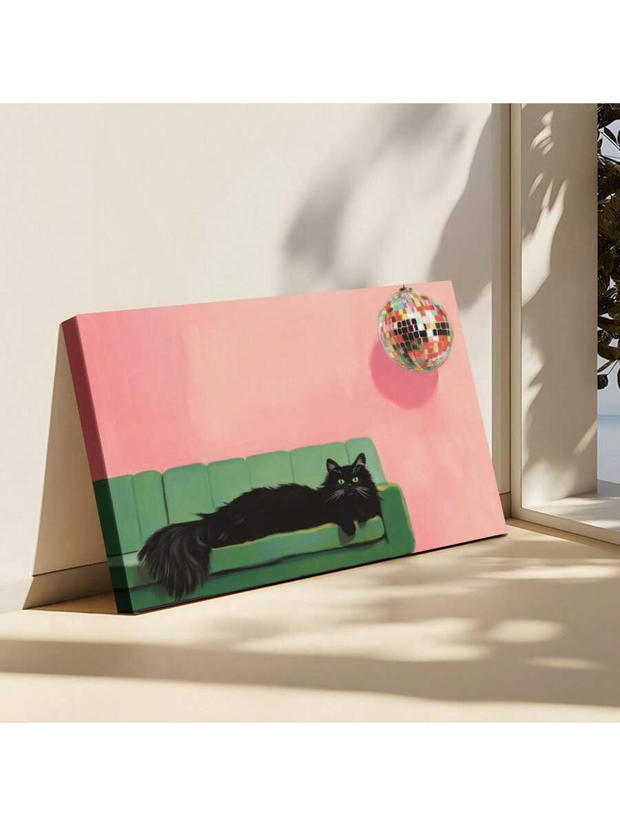 Add a dash of fun and flair to any room with this Stylish Black Cat with Disco Ball Canvas Poster. Featuring a sleek black cat grooving under a shimmering disco ball, this playful artwork brings energy and charm to your home décor. Perfect for cat lovers and dance enthusiasts alike, it’s an eye-catching piece that livens up your walls with personality and style.