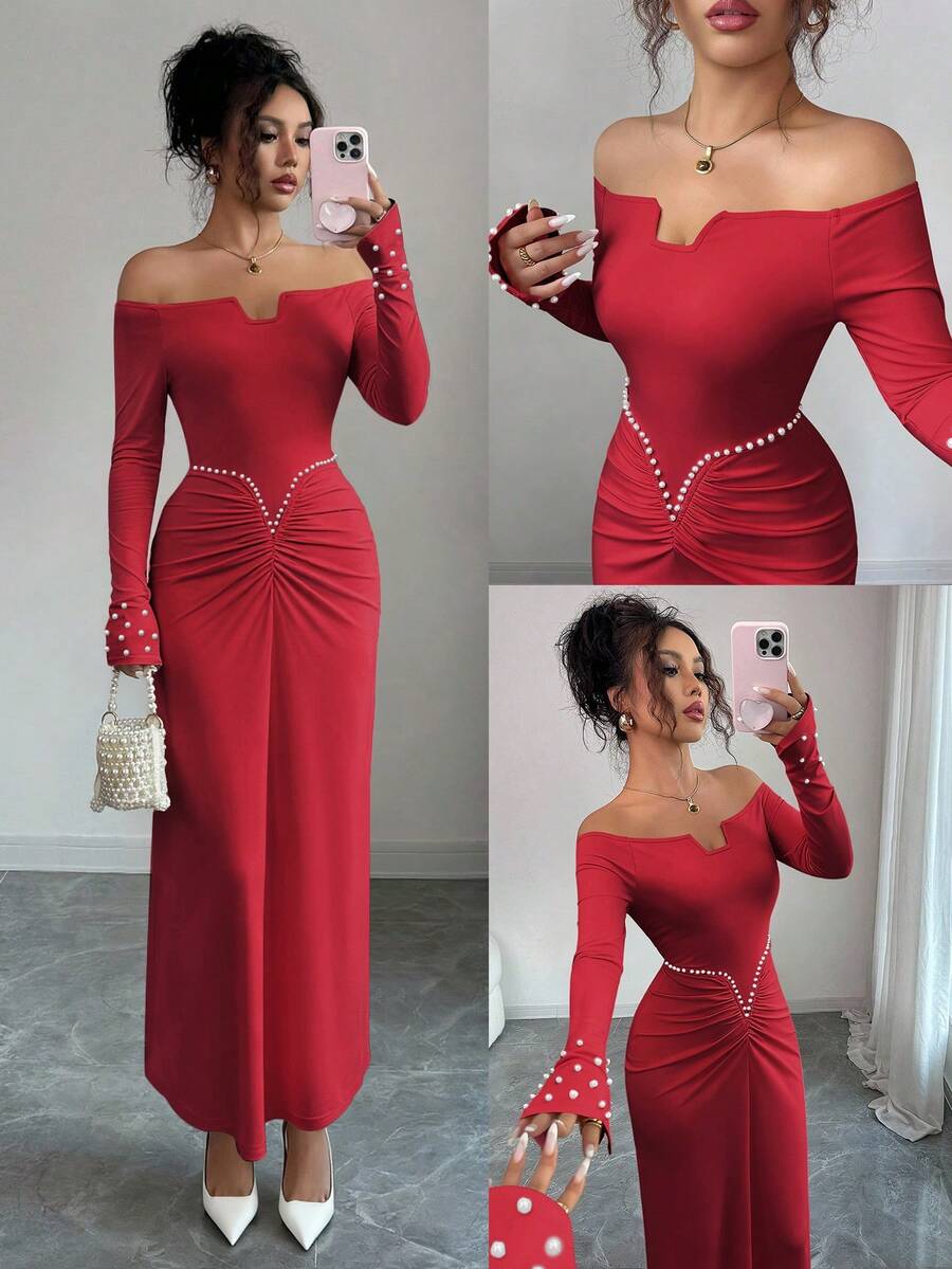 Turn heads at your next celebration in this stunning black and white off-shoulder dress. The chic cut-out design adds an edgy touch while the off-shoulder neckline keeps things flirty and fun. Perfect for birthday bashes, date nights, or any occasion where you want to feel confident and fabulous. This dress strikes the ideal balance between bold and elegant, making it your go-to choice for standing out in style.