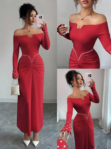 Turn heads at your next celebration in this stunning black and white off-shoulder dress. The chic cut-out design adds an edgy touch while the off-shoulder neckline keeps things flirty and fun. Perfect for birthday bashes, date nights, or any occasion where you want to feel confident and fabulous. This dress strikes the ideal balance between bold and elegant, making it your go-to choice for standing out in style.