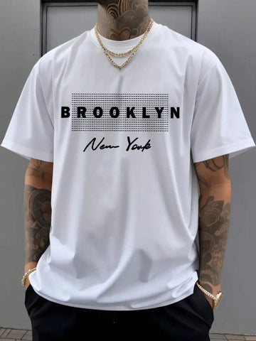 Unleash your inner New Yorker with our Brooklyn Print Tee! This laid-back short sleeve champion is ready to take your casual game from "meh" to "yeah!" Perfect for sunny sidewalk strolls or rooftop hangouts, it's the cool-without-trying piece your spring and summer wardrobe has been texting you about. Pair with literally anything – this tee plays well with others!