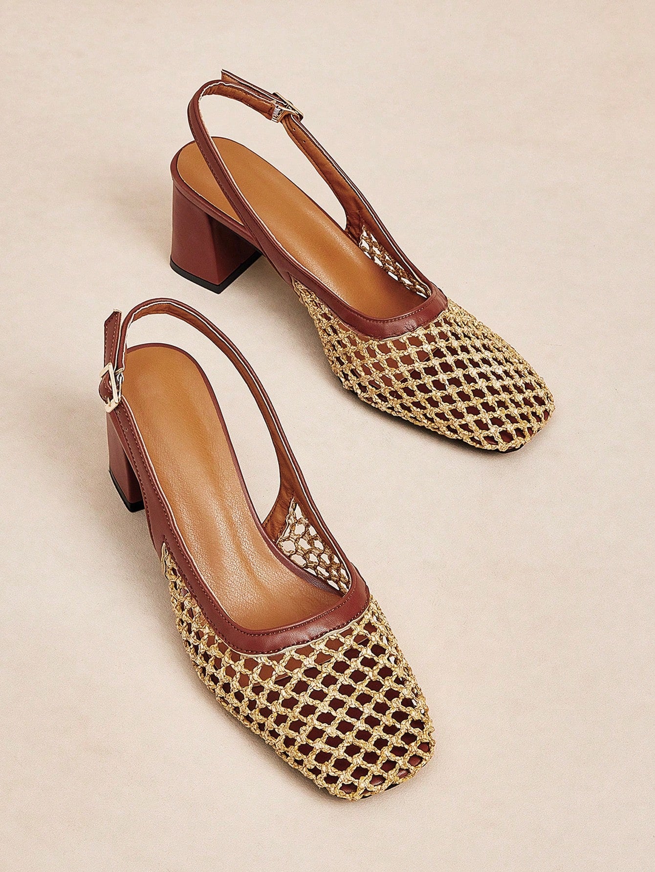 Step out in style with these playful brown woven hollow high heels designed to turn heads. Their unique woven pattern adds a chic twist, while the hollow design keeps your feet cool and comfortable. Perfect for adding a fun, fashionable edge to any outfit, these pumps blend elegance with a touch of whimsy for your next night out or special occasion.