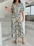Step out in style with our Stylish Clasi Maxi Dress! Featuring a random printed design and a flattering V-neck, this dress is sure to turn heads. The batwing sleeves add a touch of unique style, making this dress a must-have for any fashion-forward woman. Comfort and chicness combined.