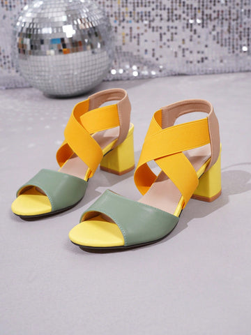 Step into summer with these playful Color Block Peep Toe Sandals! The low chunky heel offers comfortable all-day wear while the eye-catching color combinations add a pop of fun to any outfit. Perfect for beach days, casual outings, or adding a splash of personality to your summer wardrobe. Your feet will thank you for choosing style that doesn't sacrifice comfort!