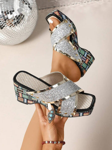 Step into summer fun with these Stylish Criss-Cross Rhinestone Canvas Slip-On Sandals! Sparkling rhinestones add a touch of glam to the comfy canvas design, making them perfect for beach days or casual strolls. Easy to slip on and light on your feet, they keep you cool and chic all vacation long.
