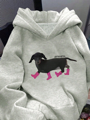Add some playful and quirky style to your casual wardrobe with our Stylish Dog Print Minimalist Hooded Sweatshirt. This comfortable sweatshirt features a fun dog print and minimalist design, perfect for everyday wear. Get ready to turn heads and spread smiles with this unique piece!