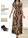 Unleash your inner fashionista with this Stylish Fleurora Brown Geometric Print Maxi Dress. The elegant V-neck and flattering tie waist give you a look that's both casual and chic. With a playful geometric print, you'll be turning heads wherever you go. Get ready to slay in this unique dress!