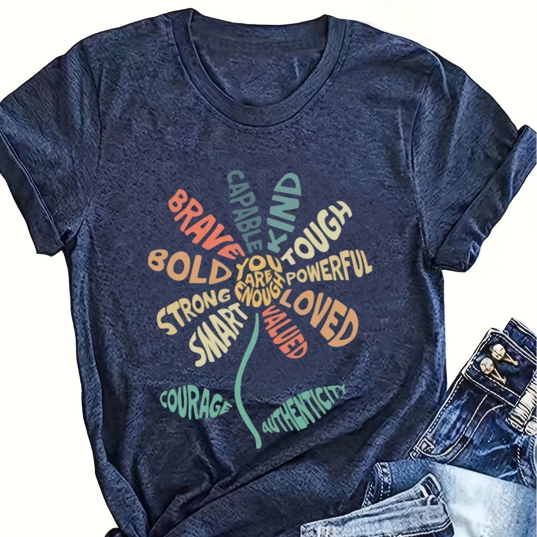 Upgrade your wardrobe with our stylish and comfortable Flower Short Sleeve Top. Made with soft, breathable fabric and a flattering crew neck design, this top is perfect for everyday wear. The stylish flower pattern adds a touch of charm and sophistication. Stay casual and comfortable while looking effortlessly chic.