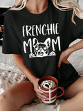 Show off your love for your furry companion with our Stylish Frenchie Mom Graphic Tee. This casual short sleeve crew neck top is perfect for spring and summer, making it a must-have addition to your wardrobe. Stay stylish while showing your playful side with this must-have tee. Woof!