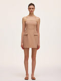 Step out in style with this playful green cold shoulder A-line mini dress. Featuring trendy cut-out shoulders and chic faux flap pockets, it combines fun details with flattering shape. Perfect for sunny days or casual nights, this dress adds a fresh pop of color and effortless charm to your wardrobe.