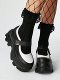 Step into spring with attitude in these Stylish Grunge Punk Mary Jane Shoes. Featuring bold dark goth vibes and a chunky platform, they add an edge to any outfit. Perfect for those who love mixing classic Mary Jane charm with rebellious flair, these shoes promise comfort and standout style all season long. Elevate your look and let your feet do the talking!