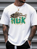 Get ready to reel in compliments with this stylish HUK fishing-themed graphic t-shirt for men. Made from 100% breathable cotton, it offers a comfortable loose fit that’s perfect for sunny summer adventures. Whether you're casting a line or just hanging out, this tee keeps you cool and looking sharp with a fun, outdoorsy vibe.