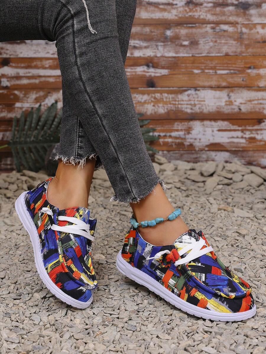 Step into comfort and style with these playful lace-up casual loafers designed just for women. Their breathable fabric keeps your feet fresh, while the soft sole cushions every step, perfect for spring and autumn adventures. Easy to slip on and off, these sneakers blend casual charm with everyday ease, making them your go-to for a fun, relaxed look.