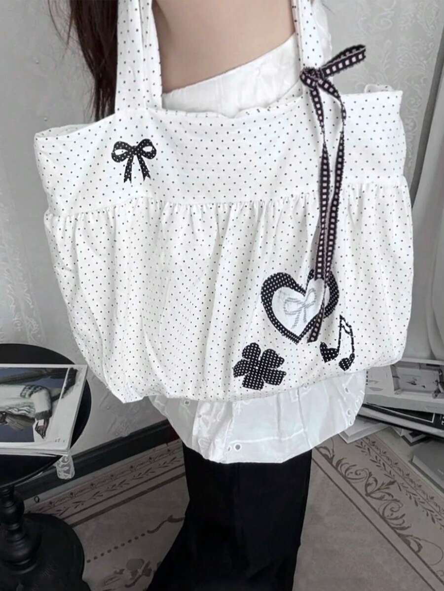 Carry your whole world in style with this roomy lace tote—the perfect companion for students juggling textbooks, laptops, and life's essentials. Featuring a charming retro aesthetic with delicate lace detailing, it's both practical and Instagram-worthy. The generous capacity means no more cramming, while the foldable design keeps it compact when you're not using it. Whether you're heading to class, the library, or your favorite coffee spot, this versatile bag transitions seamlessly from campus to commute. D