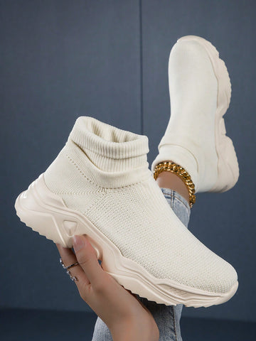 Step up your shoe game with our Stylish & Lightweight Women's Slip-On Mid-Top Sneakers. Featuring a comfortable and breathable design, these sneakers are perfect for every step. Say goodbye to heavy, bulky shoes and hello to effortless style and comfort. (Sole-ful style for your feet!)