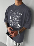 Unleash your inner explorer with this compass-print tee that's all about keeping it cool and casual! The loose fit gives you room to move, breathe, and maybe even dance a little. Perfect for guys who want to look put-together without trying too hard – just throw it on and let your style compass point to awesome. Adventure awaits, no map required!