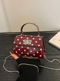 Image 1 - front view of Stylish Mini Polka Dot PU Leather Clutch Handbag for Fashion-Forward Looks