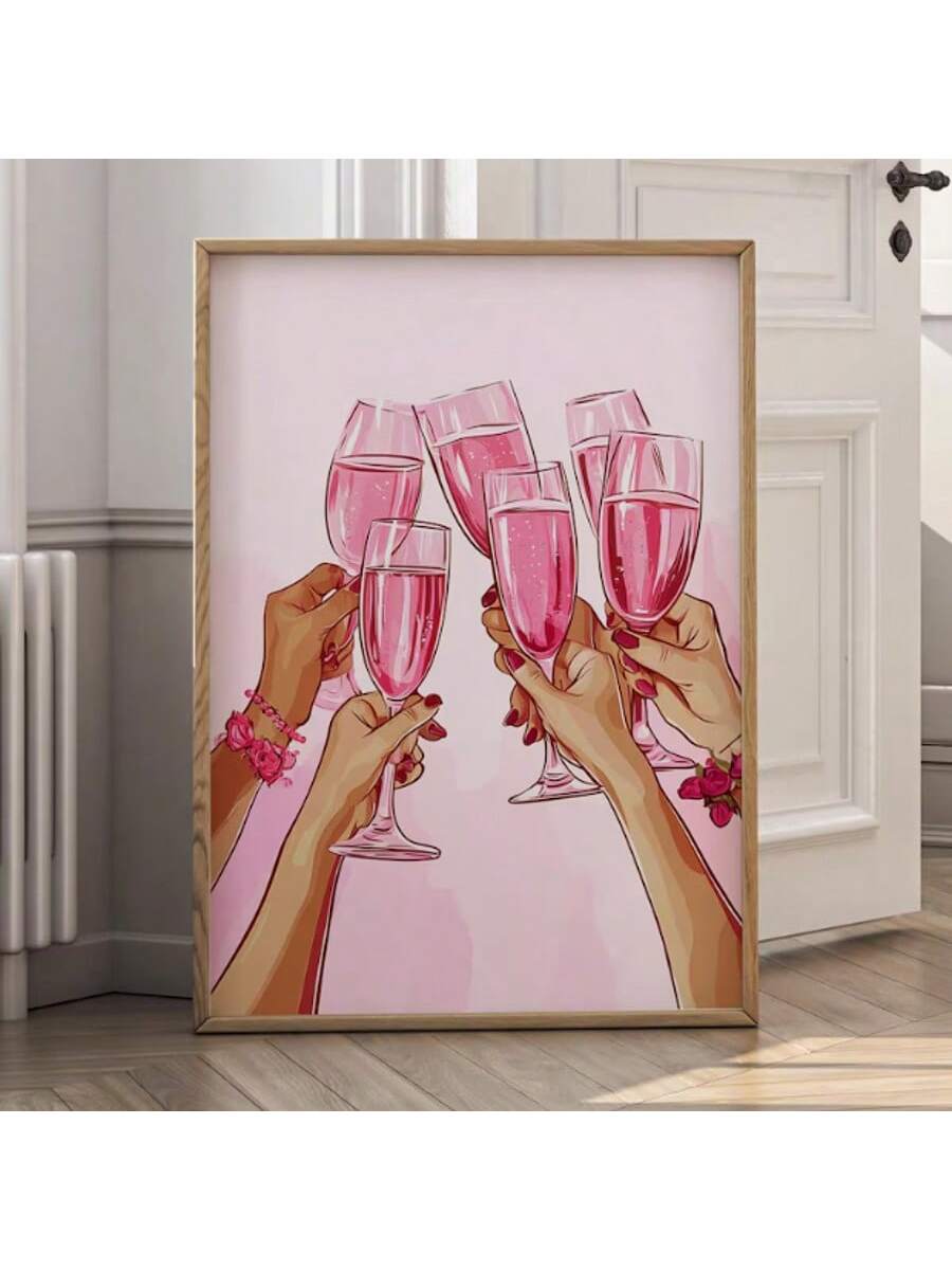 Add a touch of fun to your kitchen decor with this Stylish Pink Champagne Girl Canvas Poster. Perfect for cocktail parties, this quirky and playful poster will be the perfect conversation starter. Its unique design is sure to make a statement and add a pop of personality to any space. Cheers!