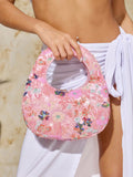 Add a sparkling splash of fun to any outfit with this Stylish Pink Floral Sequin Top Handle Bag! Its shimmering floral sequins catch the light beautifully, while the top handle keeps your look polished and playful. Perfect for parties, brunches, or a night out, this versatile bag adds a pop of pink and a touch of glam to every occasion. Carry your essentials with flair and let your style shine!