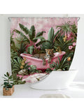 Add a splash of wild fun to your bathroom with this stylish pink leopard pattern shower curtain. Waterproof and easy to clean, it keeps your space dry while bringing trendy flair. Complete with sturdy hooks, it’s ready to hang and transform your shower into a chic jungle retreat.
