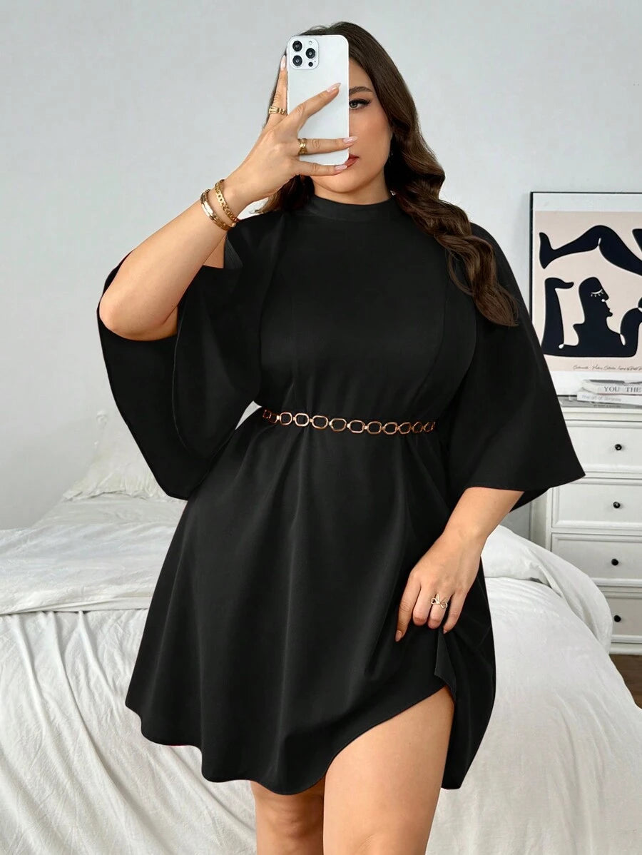 Elevate your event wardrobe with this stunning wine red A-line dress designed for curves and confidence! The flattering batwing halterneck creates an effortlessly chic silhouette while the flowing A-line skirt offers comfort and movement. Perfect for casual weddings, holiday gatherings, or any occasion where you want to feel fabulous. This plus-size beauty combines timeless elegance with modern flair—because looking amazing should feel just as good as it looks!