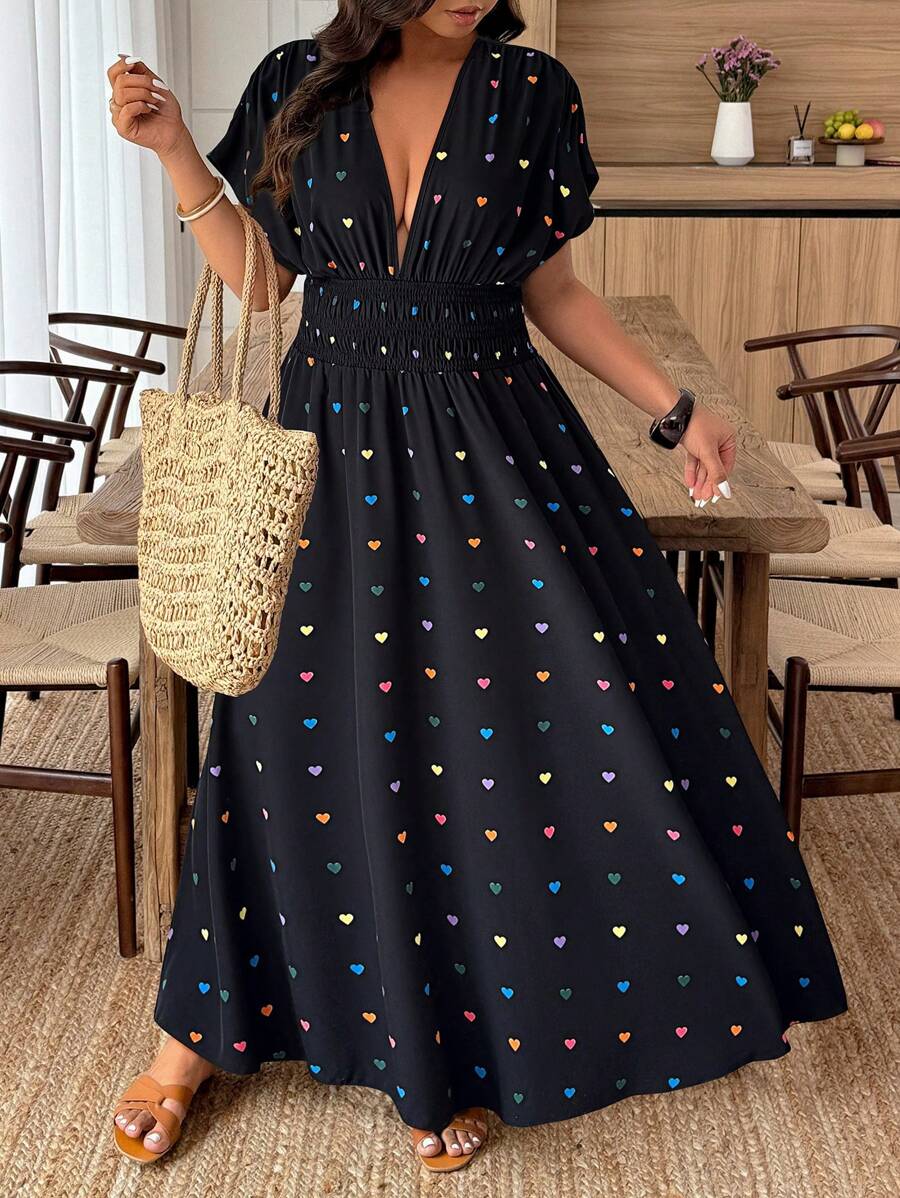 Step into sunny days with this playful plus size floral print summer dress, designed for effortless charm. Its lively floral patterns bring a splash of joy, while the comfortable fit lets you move freely and confidently. Perfect for casual outings or carefree weekends, this dress adds a touch of breezy elegance to your wardrobe, making every day feel like a sunny celebration.