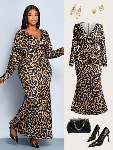 Embrace boldness this season with our plus size leopard print long dress, designed to turn heads at every event. Cozy and chic for fall and winter, it’s the perfect pick for date nights, parties, and holiday gatherings. Feel confident and playful while staying warm in a dress that blends fierce style with flattering comfort. Make your statement without saying a word!