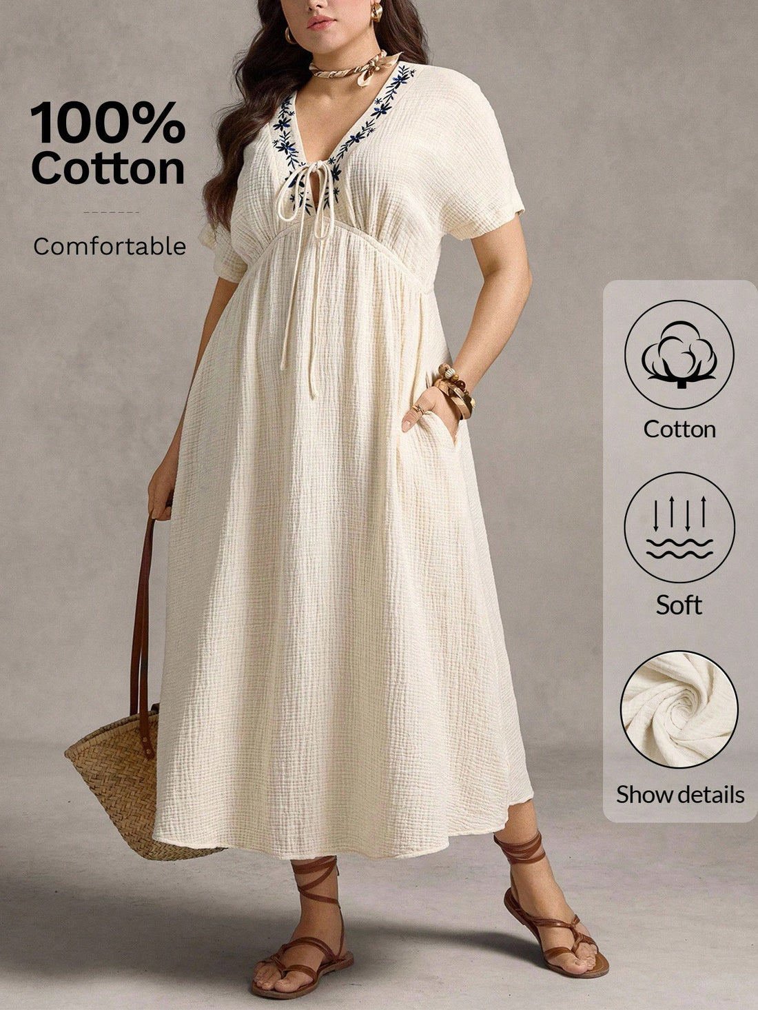 Step into fall with flair in this Stylish Plus Size Midi Dress, featuring a tied waist that flatters every curve. Perfect for concerts, classrooms, or cozy weekends, its versatile design lets you mix and match with your favorite boots and jackets. Embrace the season’s spirit while staying comfortable and confident wherever you go!