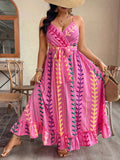 Sway into summer with this gorgeous plus size print maxi dress that's ready for all your vacation adventures! The flowing silhouette flatters every curve while the eye-catching print turns heads at beach parties, resort dinners, or sunset strolls. Pack it, wear it, love it – no ironing required! Your effortlessly chic summer style solution has arrived.