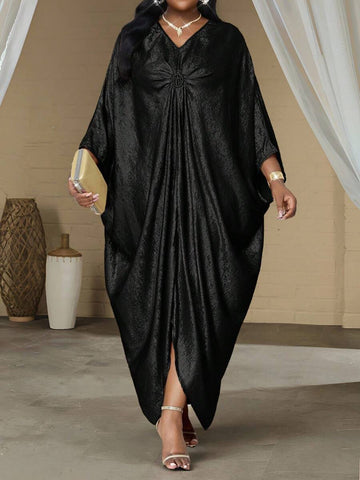 Elevate your fall wardrobe with this stunning silver maxi dress that celebrates your curves in all the right ways! The flattering V-neckline draws the eye upward, while short sleeves keep things breezy and comfortable. An elegant side split adds just the right amount of sass and movement to your stride. Perfect for date nights, celebrations, or whenever you want to feel absolutely fabulous. This isn't just a dress—it's your confidence in fabric form.