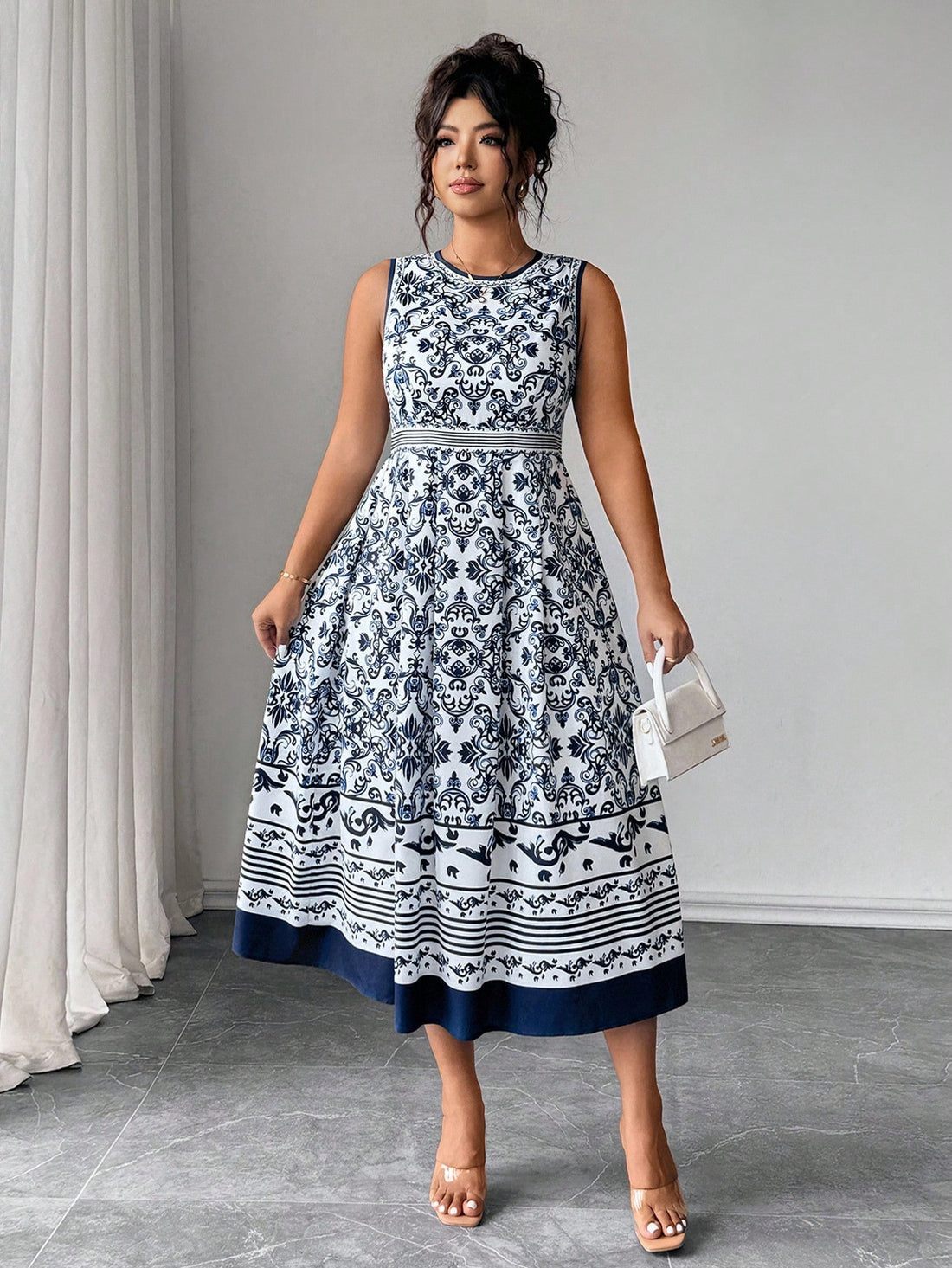 Celebrate your curves in this fabulous sleeveless dress that brings together comfort and bold style! Featuring an eye-catching auspicious print, this plus-size piece is designed for women who aren't afraid to make a statement. The relaxed silhouette flatters your figure while the vibrant design adds personality to any occasion—from casual outings to special gatherings. Perfect for those who believe fashion should be fun, fearless, and uniquely you!