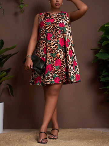 Turn heads effortlessly with this playful plus size sleeveless dress, featuring a bold mix of leopard spots and delicate floral prints. Perfect for casual outings or weekend brunch, its flattering cut offers comfort and style that moves with you. Embrace your chic side with a dress that’s as fun as it is fabulous!