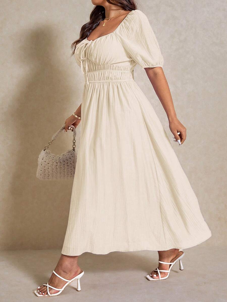 Turn heads on vacation with this stylish plus size dress that hugs your waist just right. Its solid color and casual fit make it perfect for beach strolls or sunset dinners. Comfortable, flattering, and effortlessly chic—this dress is your new go-to for relaxed getaway vibes with a playful twist.