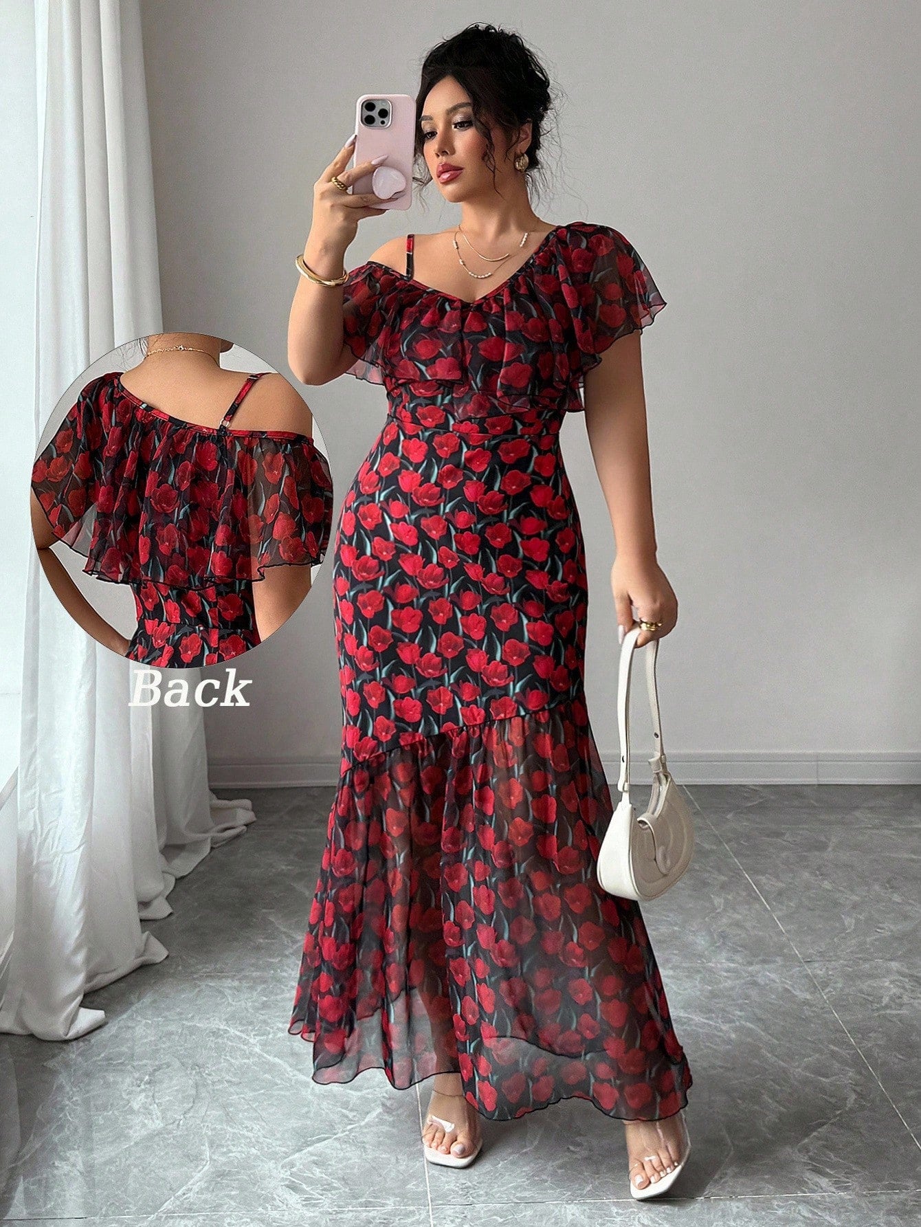 Step out with flair in this Stylish Plus Size Women's Asymmetrical V-Neck Dress. Featuring a fun digital print patchwork and a flattering asymmetrical hem, it’s designed to celebrate your curves with a playful twist. Perfect for turning heads at any gathering or simply brightening your day with effortless style.
