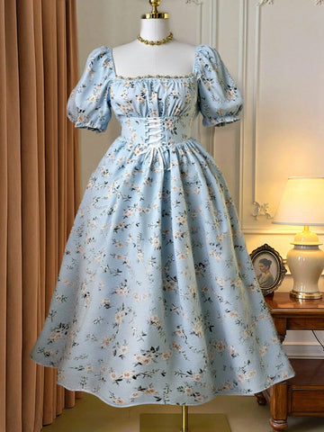Step out in style with this playful plus size dress featuring a flattering waisted silhouette and charming puff sleeves. The delicate floral lace adds a touch of romance, making it perfect for any occasion where you want to feel confident and fabulous. Embrace your curves with comfort and flair in this must-have wardrobe favorite.