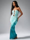 Introducing your new go-to dress for any occasion. Our Stylish Printed Cut-Out Bandeau Maxi Dress combines effortless elegance with a touch of fun. The bold prints and flattering cut-outs make a statement, while the flowy maxi length adds a touch of sophistication. Perfect for any stylish and fashionable woman.