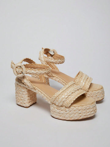 Step into summer with these Stylish Raffia Chunky Heel Platform Sandals! Their playful design and sturdy chunky heel add height and confidence, while the natural raffia texture keeps your look fresh and breezy. Perfect for sunny days and trendy outings, these sandals blend comfort with eye-catching style effortlessly.