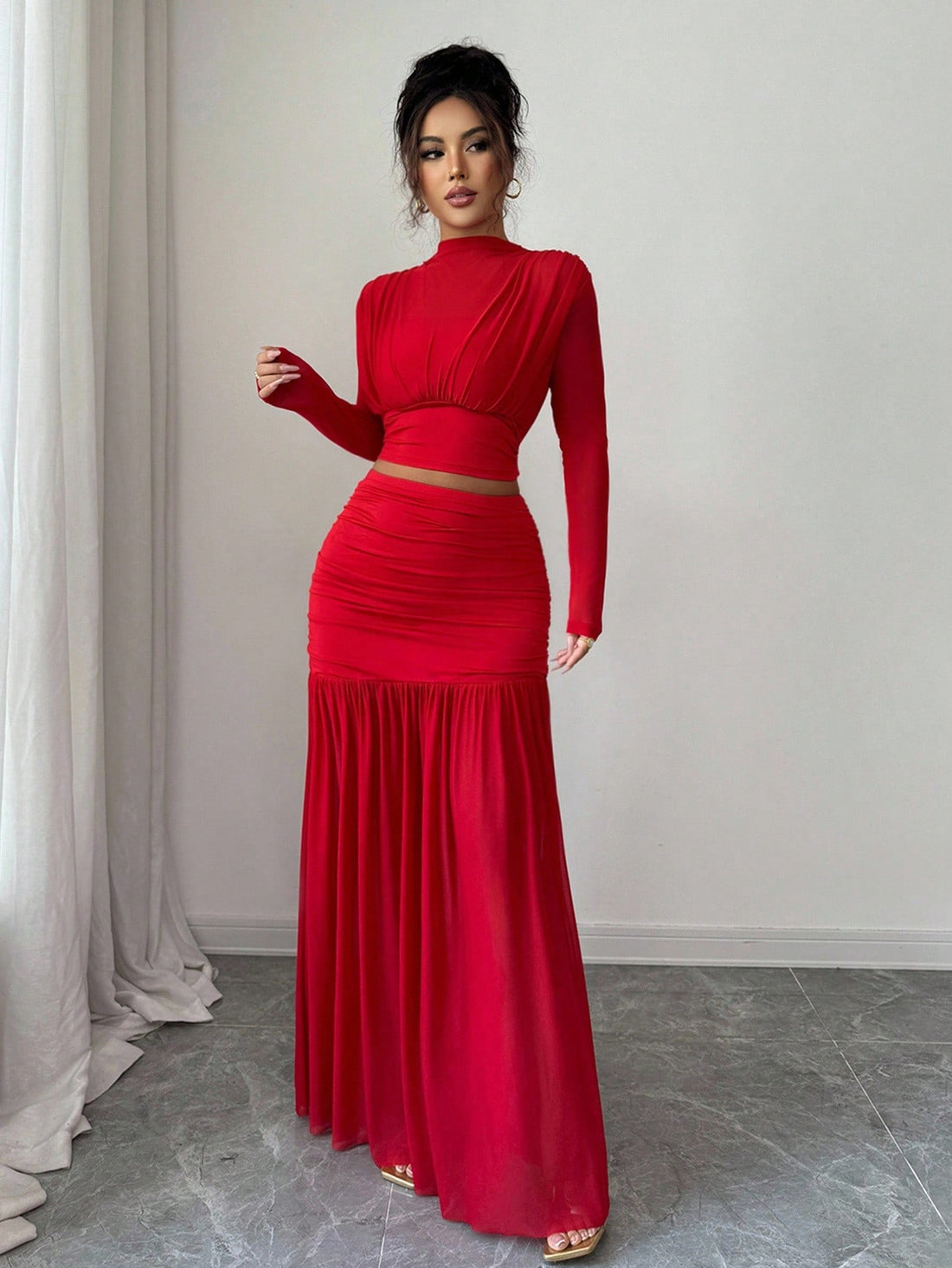 Make a statement at your next big celebration in this stunning red A-line dress! The eye-catching mesh patchwork details add modern flair and dimension, while the classic A-line silhouette flatters every figure. Perfect for graduations, holiday parties, and special occasions where you want to turn heads. Comfortable enough to dance the night away, stylish enough to steal the spotlight. This dress is your go-to for looking fabulous when it matters most!